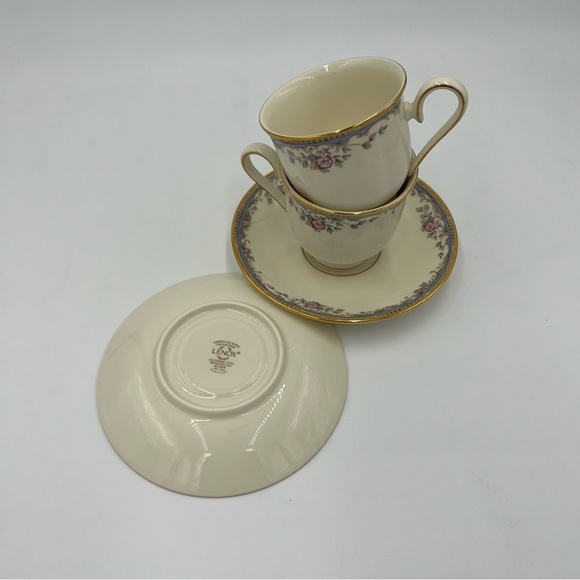 LENOX SOUTHERN VISTA FOOTED CUP AND SAUCER SET OF TWO - Picture 3 of 9
